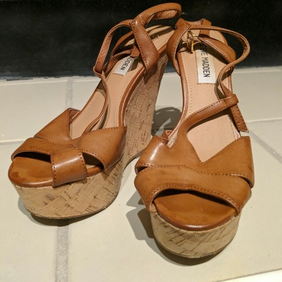 dark tan wedges